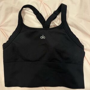 ALO Yoga Seamless Ribbed Favorite Bra Tank - Black